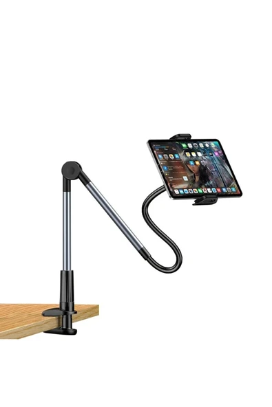 Coverzone Masa Kıskaçlı Tablet Telefon Tutucu 360° Döner Metal Stand Ayarlanabilir Uzun Kollu Stand | L350 ürün görseli 1