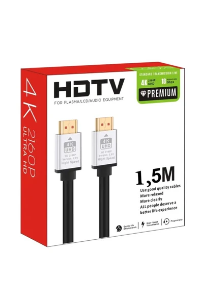 Coverzone Hdmi Kablo 1,5 Metre 4k Hdtv 2160paltın Kaplama Uç Yüksek Hızlı Aktarım 958 ürün görseli 1
