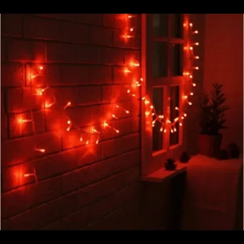 HERŞEYTREND Damla Uçlu Kırmızı Dekoratif Işık 10 Metre 100 LED ürün görseli 1