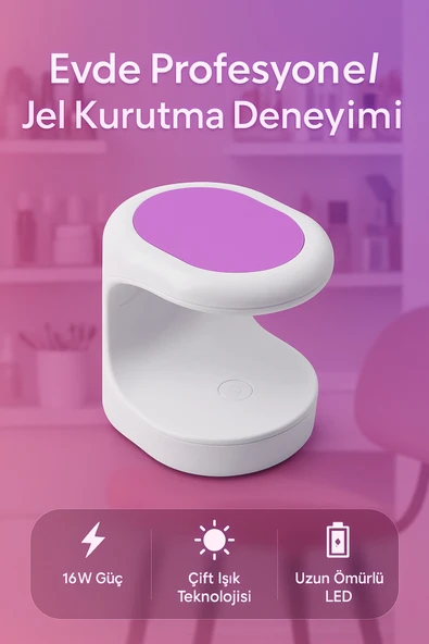 Coverzone 16W UV + LED Tırnak Kurutma Cihazı – Hızlı Jel Kurutma, Göz Dostu Işık, Kompakt Tasarım XZMUV-1 ürün görseli 1