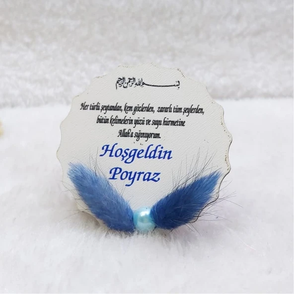 Kuru Çiçekli Ahşap Buzdolabı Magnet Erkek Bebek(30 Adet) ürün görseli 1