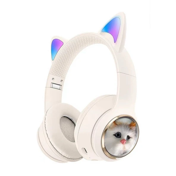 SHAZA  Bluetooth Kedili Çocuk Kulaklığı Beyaz  SS3506 ürün görseli 1