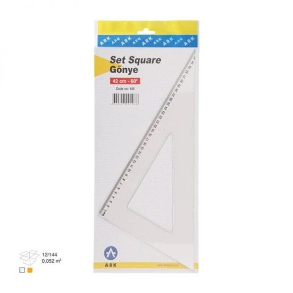 Şeffaf Gönye 42 cm 60 Derece ürün görseli 1