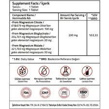 Validus Magnezyum Complex Bisglycinate Sitrat Malat 200 mg 60 Tablet - Resim 3