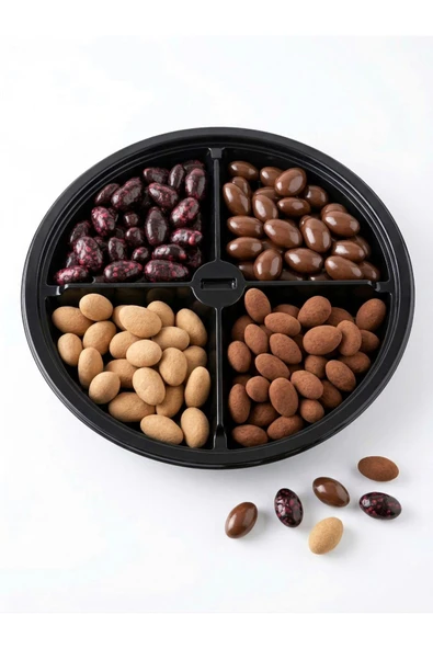 ÖZAD KURUYEMİŞ 4 Çeşit Lüks Karışık Badem Draje Seti (Mokka, Tiramisu, Sütlü, Orman Meyveli) 400 Gr ürün görseli 1
