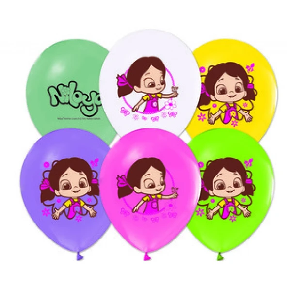 Balon 4+1 Niloya Baskılı Pastel 10'li ürün görseli 1