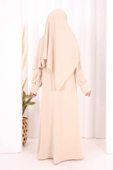 Eşarplı Elbise 6059 Taş - Resim 5
