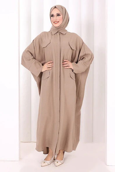Yarasakol Elbise 7071 Vizon - Resim 2