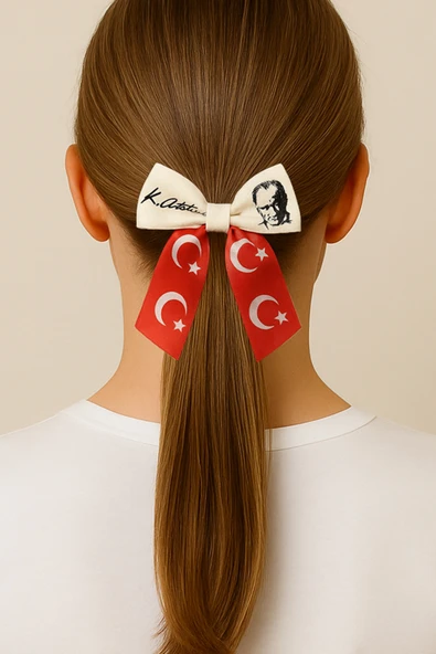 Klipsli Atatürk Ve Türk Bayrağı Tokası 29 Ekim 23 Nisan 19 Mayıs ürün görseli 1