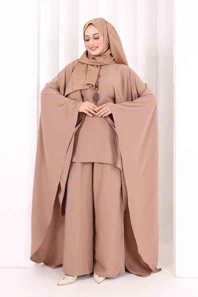 Kolyeli Tunik Pantolon Takım 8026 Somon ürün görseli 1