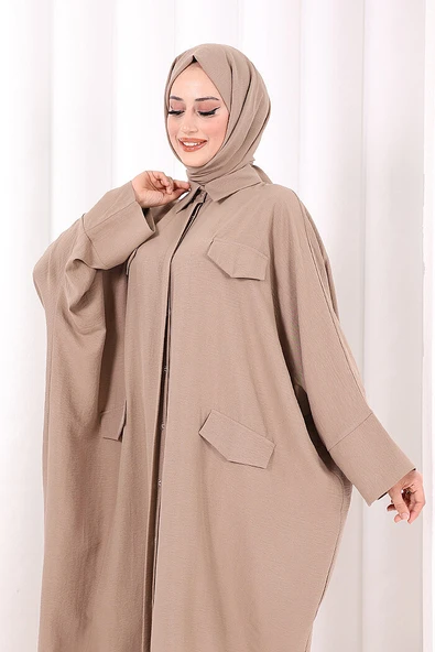 Yarasakol Elbise 7071 Vizon - Resim 5