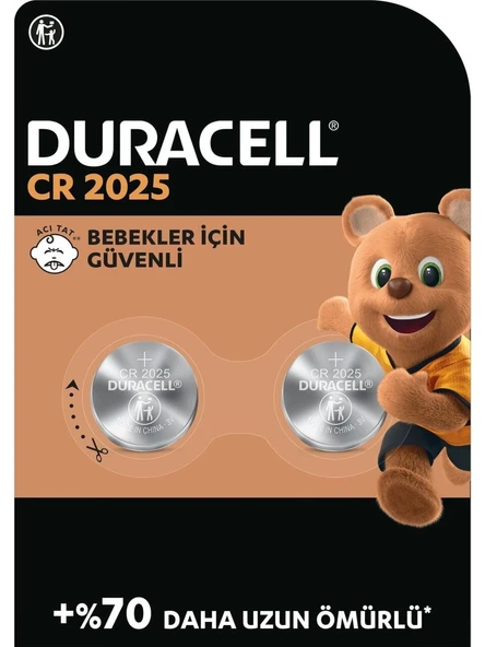 Duracell CR2025 Düğme Pil 3V 2'li Paket ürün görseli 1