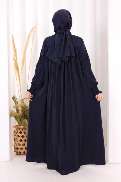 Biritli Ferace ŞAL HEDİYE ! 7056 Lacivert - Resim 4