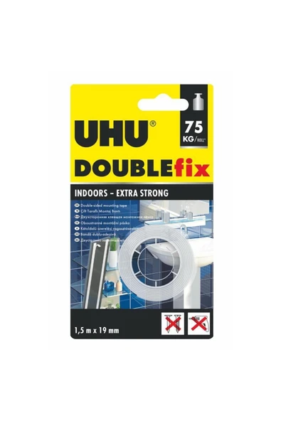 Uhu Doublefix Güçlü Çift Taraflı Montaj Bandı 1,5m X 19mm ürün görseli 1