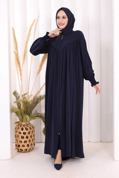 Biritli Ferace ŞAL HEDİYE ! 7056 Lacivert - Resim 2