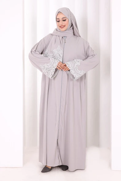 Dantelli Namaz Feracesi 6093 Gri ürün görseli 1