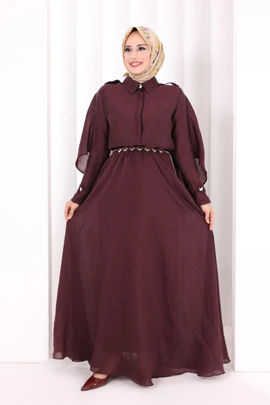 Kloş Etek Tunik Takım 8028 Mürdüm ürün görseli 1