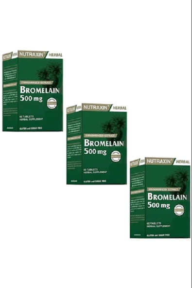 Nutraxin Bromelain 60 Kapsül 3 ADET ürün görseli 1