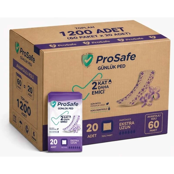 Prosafe Günlük Ped Extra Uzun 1200 Adet ürün görseli 1