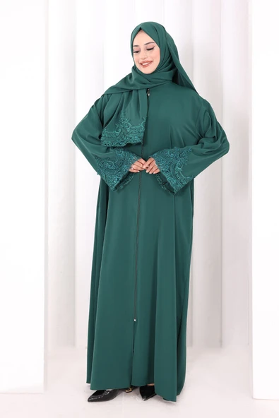 Dantelli Namaz Feracesi 6093 Zümrüt ürün görseli 1