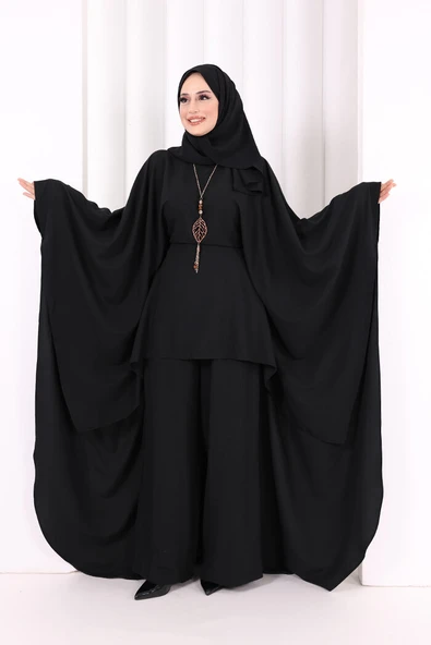 Kolyeli Tunik Pantolon Takım 8026 Siyah ürün görseli 1