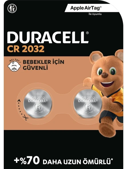 Duracell CR2032 Lityum Düğme Piller 3V (2’li Paket) ürün görseli 1