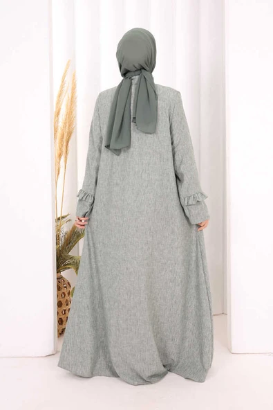 Fırfır Detaylı Elbise 6066 Mint - Resim 4
