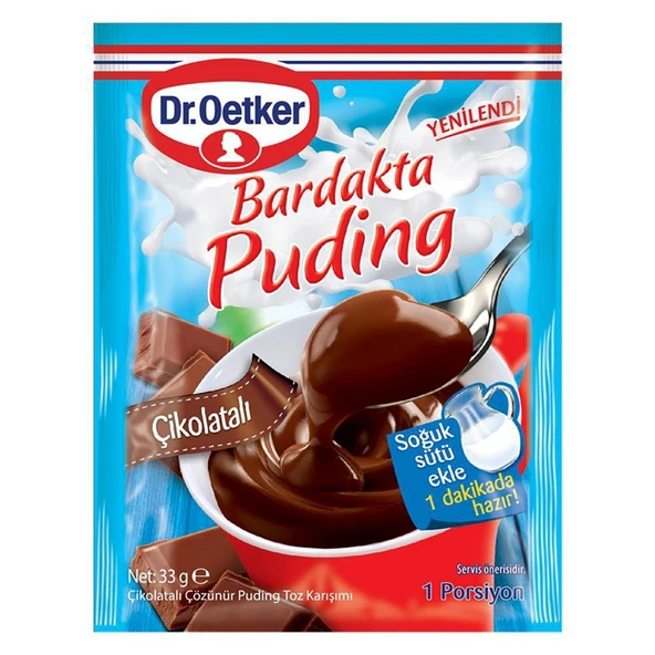 DR.OETKER BARDAK PUDING 33GR CIKOLATALI ürün görseli 1