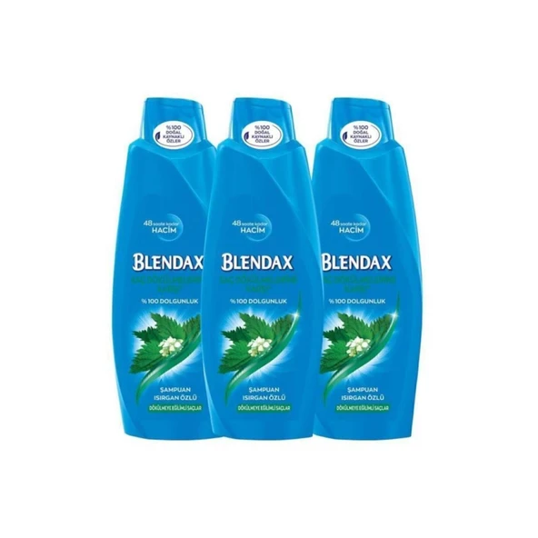 Isırgan Özlü 3x500 ml Saç Dökülmesine Karşı Güçlendirici ve Hacim Veren Şampuan Tüm Saç Tipleri Unisex Yetişkin TR 500 ml Arındırıcı Sülfatsız Henkel ürün görseli 1
