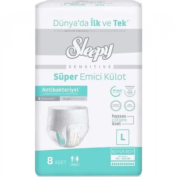 SLEEPY HASTA BEZI SENS. ANTI. EMICI KULOT 8'LI LARGE ürün görseli 1
