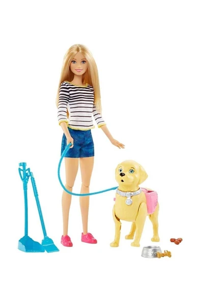 ve Köpeği Tuvalet Eğitiminde, Tuvalet Eğitimindeki Köpeği Barbie ile Yürüyor DWJ68 ürün görseli 1
