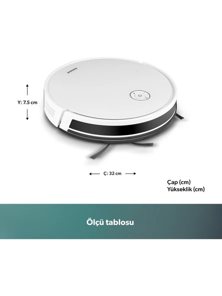 Homend Alex 1288H Moplu ve Akıllı Robot Süpürge Gyroscope Beyaz ürün görseli 1