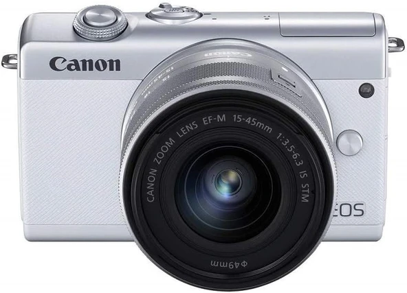 Canon EOS M200 + 15-45mm Lens Beyaz Aynasız Fotoğraf Makinesi ürün görseli 1