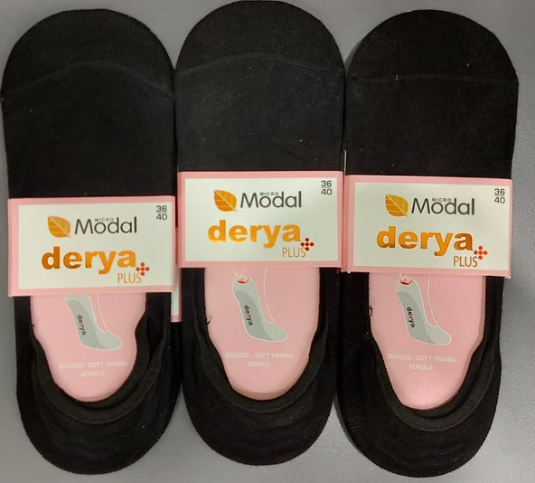 DERYA KADIN DİKİŞSİZ MODAL BABET ÇORAP 6 ADET ürün görseli 1