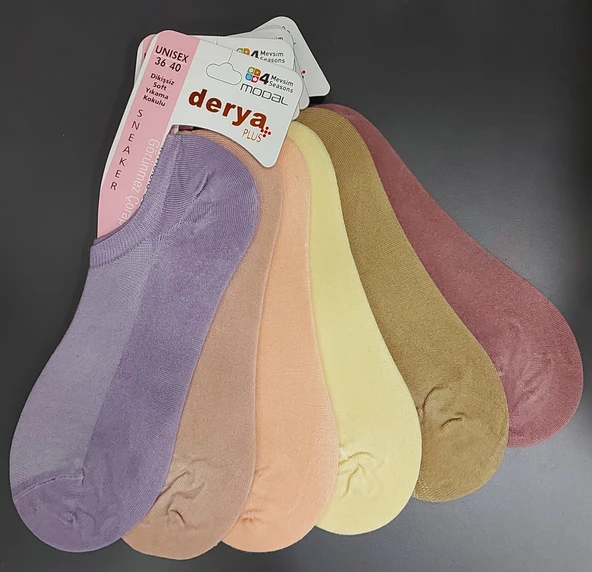 DERYA KADIN MODAL SNEAKER ÇORAP 6 ADET - Resim 3