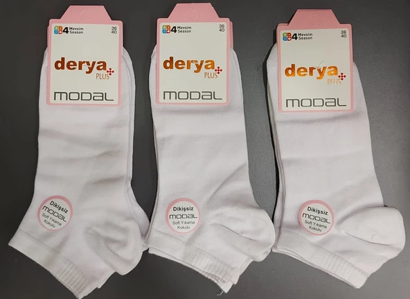 DERYA KADIN MODAL PATİK ÇORAP 6 ADET - Resim 4