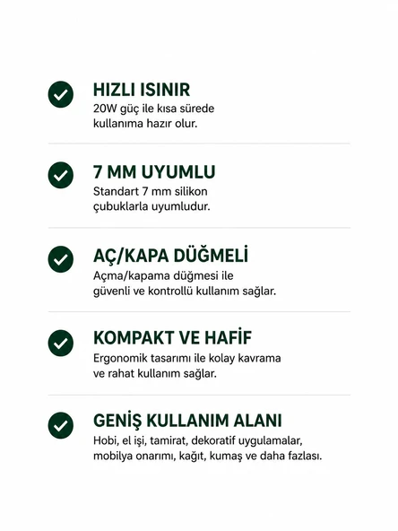 20W Silikon Tabancası - 1 Adet Silikon Hediyeli - Resim 4