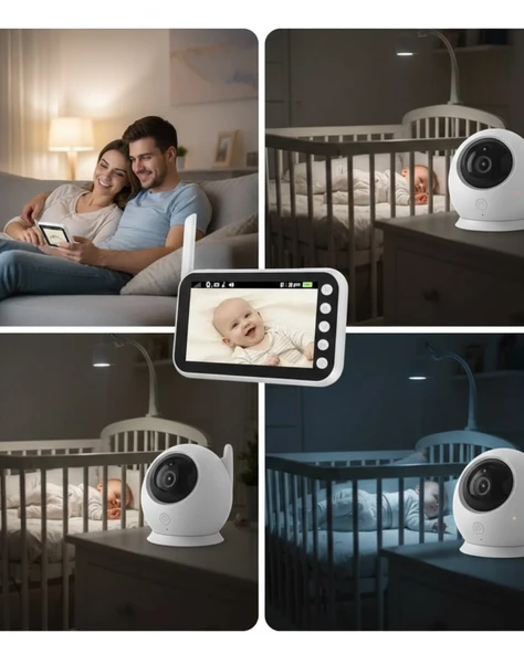 4.5 İnç Ekranlı Gece Görüşlü Bebek Kamerası ve Monitörü ürün görseli 1