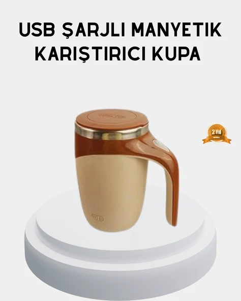 Şarjlı Otomatik Karıştırıcı Kupa Manyetik Mix Kupa Paslanmaz Çelik İç Astar ürün görseli 1