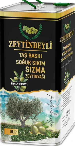 Zeytinbeyli Taşbaskı 5 Lt Natürel Sızma Soğuk Sıkım Zeytinyağı ürün görseli 1