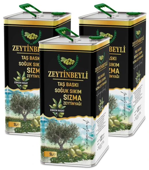 Zeytinbeyli Taşbaskı 15 Lt Natürel Sızma Soğuk Sıkım Zeytinyağı ürün görseli 1