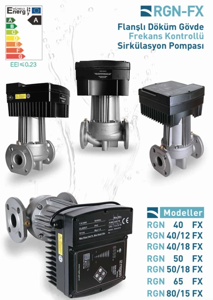 Regen RGN 40 FX 345 Watt Frekans Konvertörlü Sirkülasyon Pompası (DN 40) 14 m3 Debi - 10 mSS Basınç ürün görseli 1