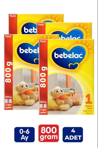 Bebelac 1 Bebek Sütü 0-6 Ay 800 gr 4 Adet ürün görseli 1