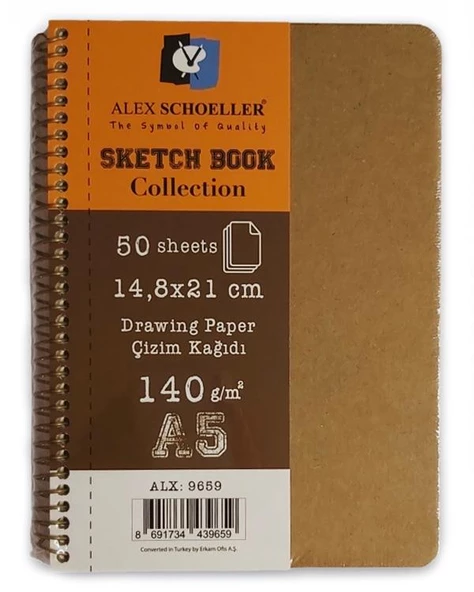 Alex Schoeller Spiralli Çizim Defteri A5 - 140gr 50 Yaprak ürün görseli 1