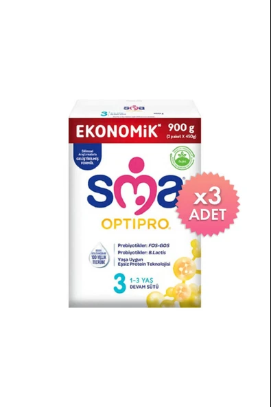 SMA Optipro 3 Devam Sütü 900 gr 3 Adet ürün görseli 1