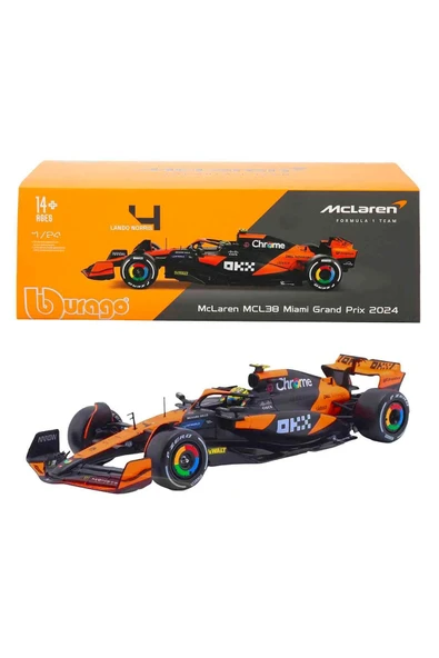 1:24 McLaren MCL38 Miami GP 2024 Formula 1 Yarış Arabası – Koleksiyonluk F1 Model ürün görseli 1