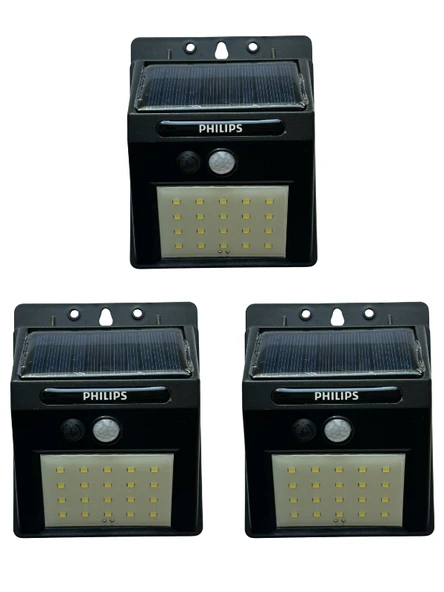 (3 Adet) Philips 5W Beyaz Işık (6500K) Güneş Panelli Duvar Armatür ürün görseli 1