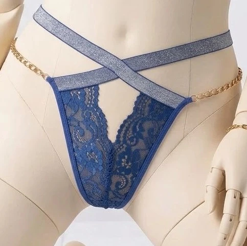 Bicomi Safir Esintisi: Konforlu ve Zincir Detaylı Dantelli Premium String ürün görseli 1