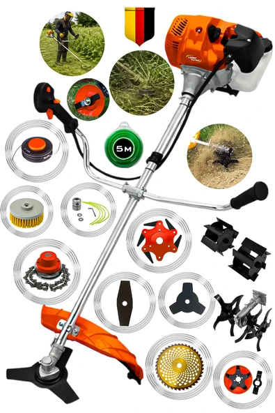 Lieber German 13 Pcs Full Setli Yan Tipi Benzinli Ot Çalı Çim Biçme Tırpan Makinesi ürün görseli 1