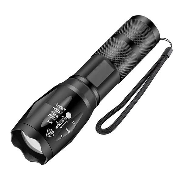 Gold Orion Km-108 T6 Led Şarjlı El Feneri 5 Modlu 200 Metre Işık Mesafesi ürün görseli 1